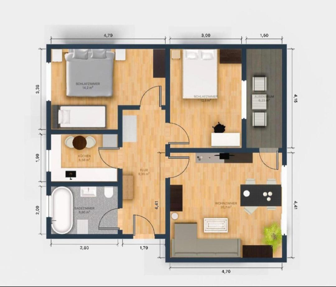 Ecocube Apartment2 Meppen14, Balkon, Kueche, Waschmaschine Zewnętrze zdjęcie